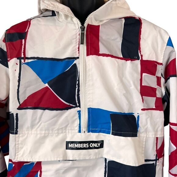 MEMBERS ONLY Flag Print Pullover Windbreaker Jacket - Picture 3 of 12